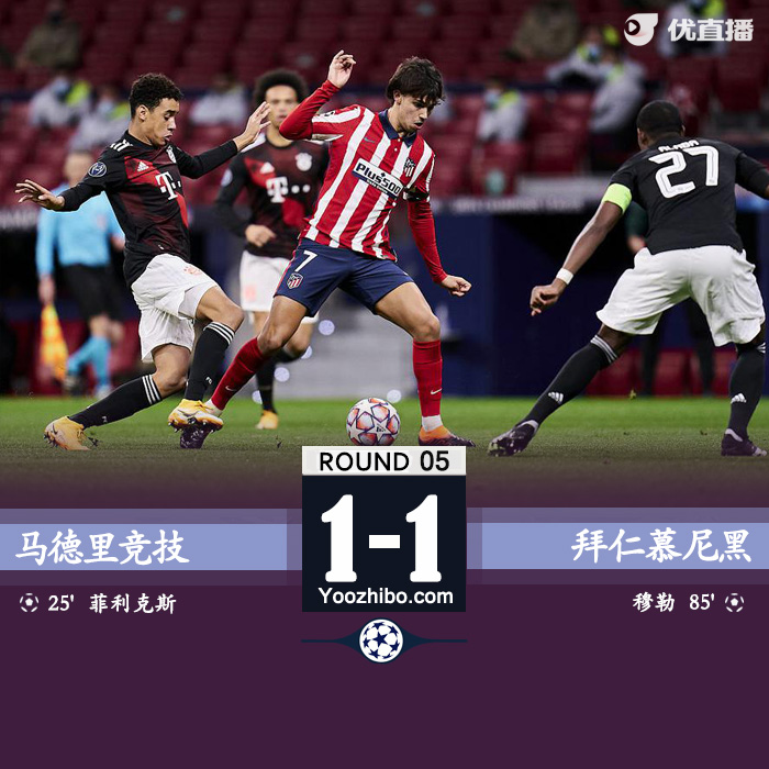 马德里竞技1-1<a href=/zuqiuxm/bayern/ target=_blank class=infotextkey>拜仁</a>慕尼黑