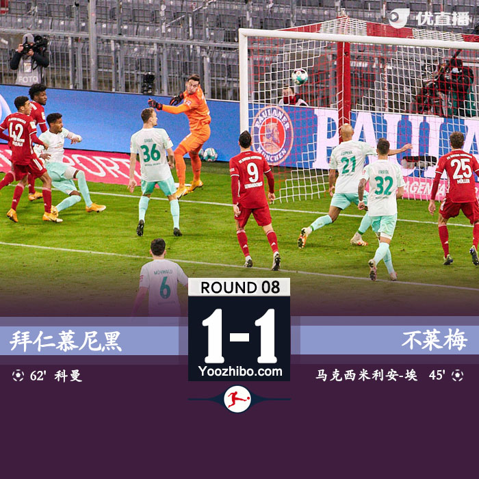 <a href=/zuqiuxm/bayern/ target=_blank class=infotextkey>拜仁</a>慕尼黑1-1云达不莱梅