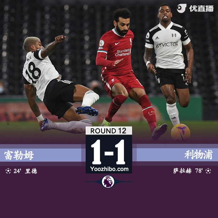 <a href=/zuqiuxm/liverpool/ target=_blank class=infotextkey>利物浦</a>1-1富勒姆