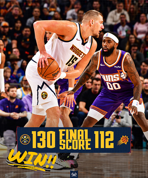 掘金130-112大胜太阳, <a href=/qiuxingxm/lanqiuxm/130.html target=_blank class=infotextkey>约基奇</a>26+9+10,布克24分